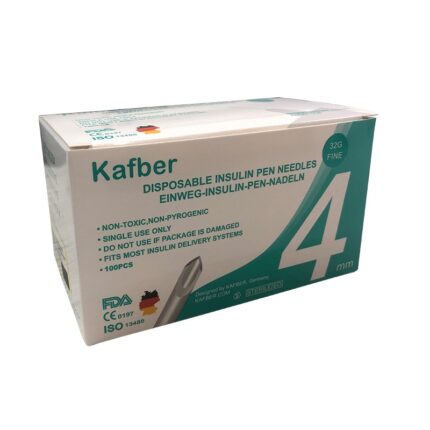 سر سوزن قلم انسولین کافبر Kafber مدل 4mm بسته 100 عددی انقضا ۲۰۳۰