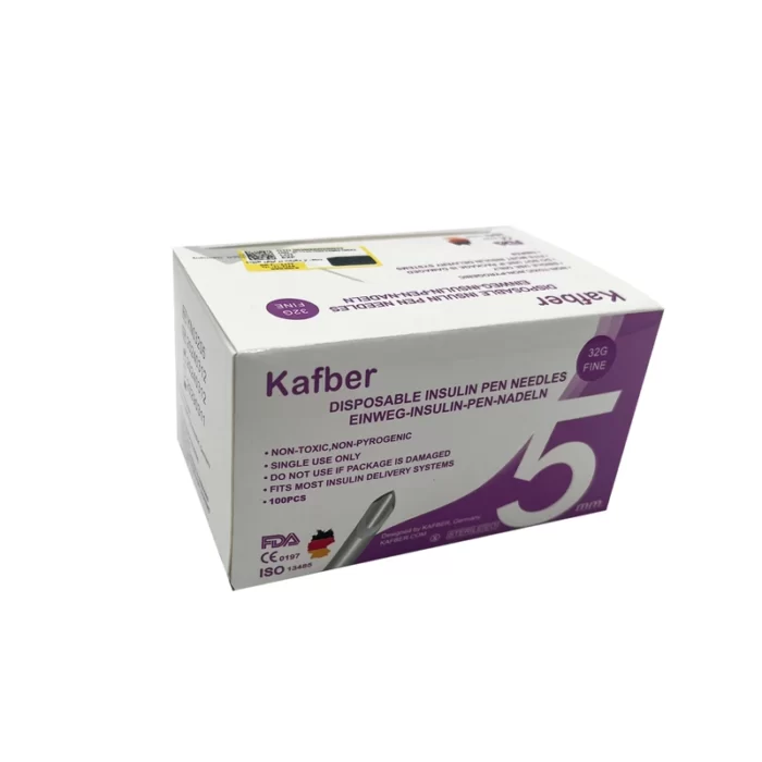 kafber5-cyanteb سرسوزن قلم انسولین کافبر Kafber مدل 32G سایز 5 بسته 100 عددی انقضا ۲۰۳۰ - Image 1